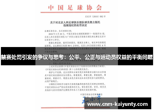 禁赛处罚引发的争议与思考：公平、公正与运动员权益的平衡问题