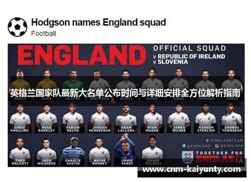 英格兰国家队最新大名单公布时间与详细安排全方位解析指南